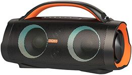 DOSS Extreme Boom Pro Bluetooth Speaker with 100W Stereo Sound, Rich Bass, IPX6 Waterproof, 20H Playtime, Power Bank, Mixed Color Light, Portable Speaker for Outdoor, Camping, Beach-Orange