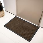 Vidass Durable Rubber Door Mat, Heavy Duty Doormat, Waterproof Non-Slip Dirt-Resistant Entrance Mat, Low Profile Door Mat, Outdoor Welcome Mats for Indoor Outdoor (35 x 59, Brown)