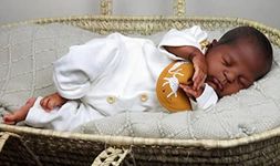 Anano Realistic Baby Dolls Black 20 Inch Lifelike Sleeping Silicone Reborn Dolls That Look Real Life Biracial Baby Boy African American Dolls with Dark Complexion