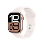 Apple Watch Series 10 GPS 42 mm Smartwatch with Rose Gold Aluminium Case with Light Blush Sport Band - M/L. Fitness Tracker, ECG App, Always-On Retina Display, Water Resistant