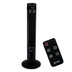 Igenix IGFD6035B Oscillating Digital Tower Fan, 35 Inch, Remote Control, 12 Hour Timer, 3 wind speed settings, Touch button control, Floor Standing for Home & Office, Black