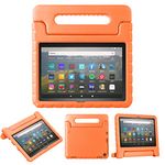 Feitenn Fire HD 8 Tablet Case with Handle (10th Gen, 2020 Release, Fire HD 8 Plus Case for Kids, Kids-Proof Cover Kids Case Shockproof Handle Stand Bumber for Amazon All-New Fire HD 8'' 2020 - Orange