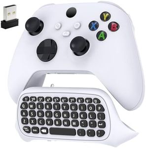 Controller Keyboard for Xbox Series X/S/One/One S,Wireless Chatpad Bluetooth Gaming Keypad with USB Receiver,Built-in Speaker,3.5mm Audio Jack Accessories for Xbox (Controller Not Included),White