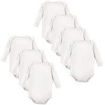 Luvable Friends Baby Girls Cotton Bodysuits, White 7-Pack, 3-6 Months (6M) (Pack of 7)