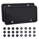 LivTee Silicone License Plate Covers & Frames, Universal American Auto Accessory License Plate Frame Holder, Rust-Proof, Rattle-Proof, Weather-Proof, Black