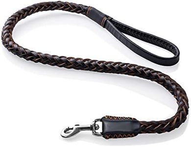 FOVRLZSE Leather Dog Leash,Durable Cowhide Braided Dog Training Leash for Large and Medium Dogs（3.7ft）