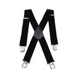 Aulola® Mens X Shape Braces Adjustable and Elastic Suspenders with A Very Strong Clips - Heavy Duty 50MM Wide Classical Design