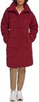 Levi's Women's Long Length Patchwork Quilted Teddy Coat, Cabernet