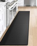Kitchen Rug Anti Fatigue,Non Skid Cushioned Comfort Standing Kitchen Mat Waterproof and Oil Proof Floor Runner Mat, Easy to Clean, 18"x79", Black
