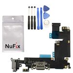 NuFix Replacement for iPhone 6 Plus 5.5" Charging Port Flex Connector Board Module PCB Part Dock Connector USB Cable for iPhone 6 Plus A1522 A1524 A1593 Grey