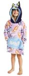 Bluey Girls Hoodie Oversized Fleece Hoody (Bluey - Lilac, 2-4 Years)