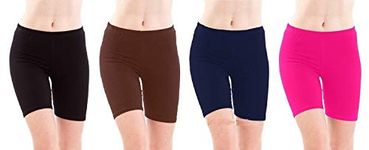 FeelBlue Women Skinny, Casual/Sports Shorts for Yoga,Gym,Cycling,Casual Wear, Free Size(Pack of 4)