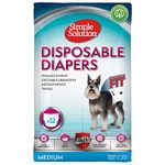 Simple Solution Disposable Dog Diapers for Female Dogs, Super Absorbent Leak-Proof Fit with Wetness Indicator for Excitable Urination, Incontinence or females in heat - 12 pack