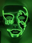 GLDYTIMES Demon Led Mask - Party Slayer Halloween Light Up Mask Scary Demon Slayer Costumes LED Masquerade Cosplay for Gift Costume Festival Party (GREEN)