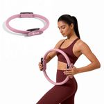 Cult Pilates Ring Fitness Circle with Dual Grip Handles Resistance Exercise Ring for Full Body Workout, Core Strength, Toning & Flexibility Lightweight Magic Circle for Home, Gym & Yoga - Pink