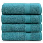 4 Pack Bath Towel Sets for Bathroom- 100% Cotton Bathroom Towels, Ultra Soft Cotton Towels, Quick Dry Bath Towels for Bathroom, Premium Spa Quality Bath Towel Set (28" x 54") - Sea Port