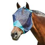 WeatherBeeta ComFiTec Deluxe Fine Mesh Mask, Navy/Turquoise, Pony