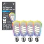 GE Cync Full Colour Direct Connect Smart Bulb (LED ST19), 60W Replacement, Bluetooth/WiFi Enabled, Works with Alexa, Google Assistant Without Hub, Pack of 4