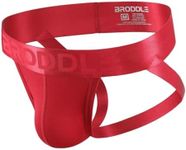 BRODDLE Men's Jockstrap Athletic Supporter Male Active Sport Jock Straps Underwear Red Medium