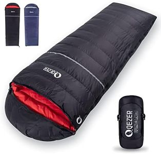 Down Sleeping Bag for Adults 600 Fill Power Down Sleeping Bag 0-5 -10 Cold Weather Ultralight Sleeping Bag with Compression Sack for Backpacking (800g Down Filling-Black-Right Zip)