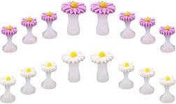 BlingKingdom 16pcs Daisy Toe Separators Silicone for Pedicure Nail Polish Gel Foot Toe Spacers Pedicures Nail Art Tools