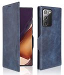 PULOKA Samsung Galaxy Note 20 Pu Leather Flip Back Cover Leather Wallet Case with Card Slot & Kickstand Function – Blue