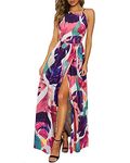 KILIG Maxi Dresses for Women UK Summer Dress Halter Neck Wedding Guest Elegant Long Dress Floral Beach Sundress (Floral-O,Large)