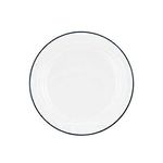 Nicola Spring 6 Piece 16cm Country Farmhouse White Side Plates Set with Blue Rims