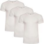 Keanu Mens Thermal T Shirt - Pack of 3 - Winter Warm Brushed Underwear Short Sleeve Top Baselayer - Sizes S M L XL 2XL (White, Medium)