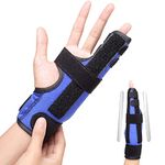 Finger Splint for Fix the Pinky & Ring Fingers, Boxer Fracture Fingers Brace, 2 side Aluminum Brackets Adjustable Immobilizer for Arthritis Mallet Dislocated Trigger Finger, for Left & Right Hand - M