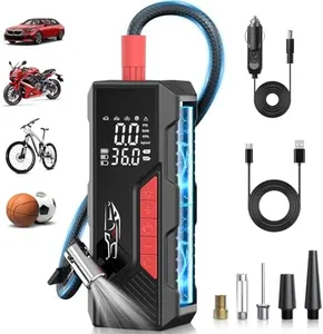 Aneson Tire Inflator Portable Air Compressor, Cordless Air Pump for Car Tire 150PSI, Electric Bike Pump with Pressure Gauge, Auto Shutoff, for Bicycle, Ball, Motorcycle