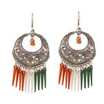 Creative Frogs Tricolor Tiranga Earrings For Independence Day Dangle Earring For Women And Girls