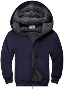 JACKETOWN Hoodie for Boys Fleece Jacket Zip Up Sherpa Lined Hooded Sweatshirts with Two Pockets 6-15 Years Old