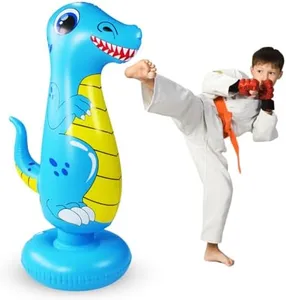 OLNIEZZL Toddler Punching Bag for Kids 47 Inches Boxing Dummy Inflatable Bopper Dinosaur Cool Fun Toys for Boys Sports Gifts Outdoor for Kids Blue