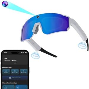 Zigtik AI Smart Glasses with Camera 4K - Polarized Sunglasses with Camera, UV400 Lens, ChatGPT Enabled, EIS Stabilization, Dual Mic Noise Canceling, IP54 for Cycling Hiking