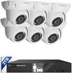 ONWOTE 8 Channel 4K NVR PoE Security Camera System, 6X 8MP Wired Outdoor IP Cameras, 125° FoV, AI Human Vehicle Detection, 8CH NVR 2TB Record Video Audio, CCTV Surveillance Kit for Home Businesses
