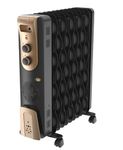 Sujata 13 Fin OFR Room Heater | 2 Years Warranty, 2900 W | Oil Filled Room Heater, Oil heater 3 Heat Setting & PTC Fan Heater, ISI Approved, Auto Thermal Cut Out Protection (Black Gold - SRH99 13 Fin)