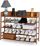 SOBIBO Bamboo Shoe Rack Organizer, 5 Tier Shoe shelf Storage Organizer, For Entryway, Hallway, and Closet (Brown-39)
