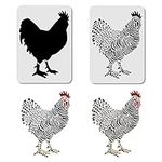 ORIGACH 2 Pcs Large Layering Coloring Dominique Chicken Stencil for Painting 11.7×8.3 inches Reusable Layered Painting Stencils for Painting on Wood, Canvas, Paper, Fabric, Floor, Wall and Tile