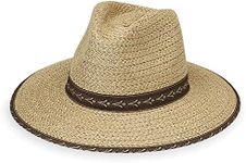 Wallaroo Hat Company Men's Cabo Fedora - Natural/Surf Trim - UPF 50+, Large