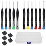 SPTwj 11pcs Screwdrivers Repair Kit Magnetic Mini Screwdriver Set for Watch Glasses iPhone Laptop Tablet Electronics Universal Precision Repair Tool(Phillips Head/Flathead Screwdrivers)