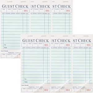 XKDOUS 6 Pack Server Books, Server Note Pads, Guest Check Books for Servers, Waitress Notepads for Restaurants, 300 Orders Total