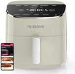 Nuwave Brio Plus Air Fryer 8 Qt, New & Improved, PFAS-FREE, 7 Digital One-Touch Cook Functions that AIR FRY, BAKE, ROAST, DEHYDRATE, TOAST, REHEAT, PREHEAT, 150 Presets, 50°F-400°F, 700/1500/1800W