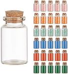 EAST CREEK 30Pcs Transparent Glass Message Vials with Cork Stoppers, Glass Wish Bottles, Tiny Small Bottles (20ml)