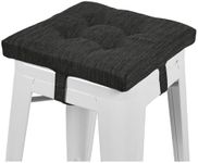 baibu 12 Inches Square Seat Cushion, Super Soft Bar Stool Square Seat Cushion with Ties- One Pad Only, Gray-Black (12'' (30CM))