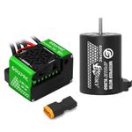 GOUP RC GOUPRC S3650 4300KV Brushless Motor 3.175mm Shaft with Upgrade 60A ESC Electric Speed Controller Combo Set with Programming Card for 1/10 RC Car Truck (4300KVMotor+60A Brushless)