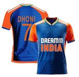 RJM T20 Cricket Team World Cup Jersey 2024 Rohit_Dhoni,Virat,Hardik,Rishabh,Rahul,Surya,Gill (Kids,Boys,Men)(8-9Years,Multicolor-2)