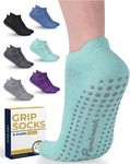 Pembrook Grip Socks, 6 Pairs - Unisex Non Slip Socks for Yoga, Barre, Pilates, Dance Non Skid Socks for Men and Women - Durable Machine Washable Socks