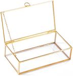 Golden Vintage Glass Lidded Box Edg