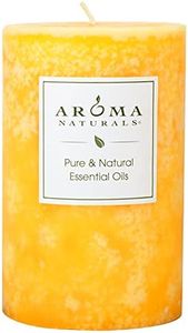 Aroma Naturals Lavender & Tangerine Essential Oil Scented Pillar Candle, Relaxing, 2.5 inch x 4 inch